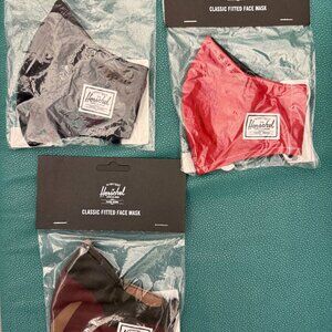 THREE (3) LIMITED EDITION NWT HERSCHEL FABRIC REUSABLE MACHINE-WASHABLE  MASKS